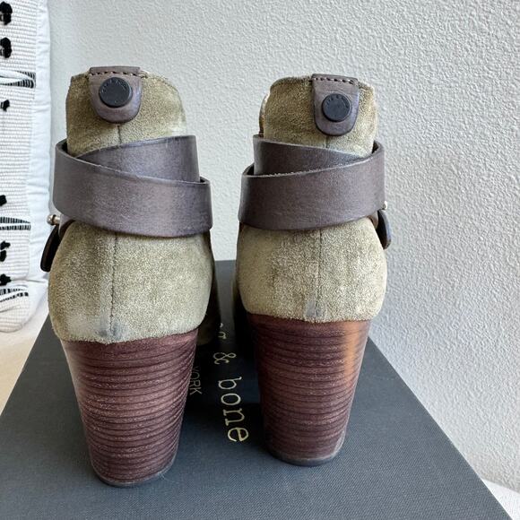 Rag & Bone Harrow Nubuck Suede Ankle Boots Block Heel Hazel EU 38.5/ 8.5 US - Picture 3 of 12